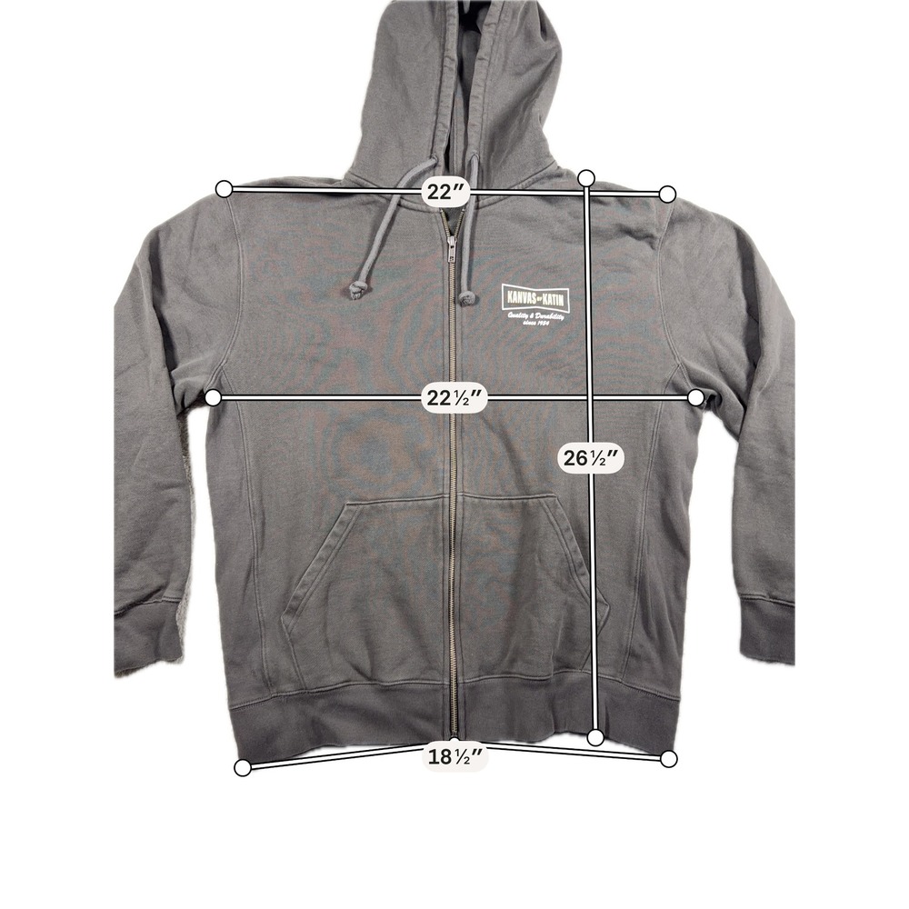 Kanvas by Katin Hoodie Mens Large Charcoal Gray Back Graphic Full Zip Beach - Picture 8 of 9